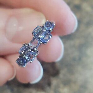 Vintage Tanzanite Ring 925 Silver size 7 VTG Gemstone Ring
